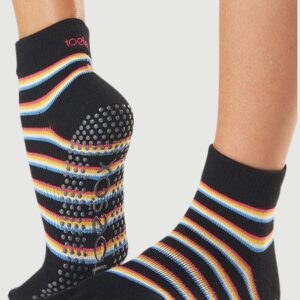 ToeSox Ankle Full Toe Women's Yoga Socks striped