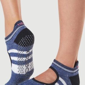 ToeSox Full Toe Bellarina Women's Yoga Socks Striped