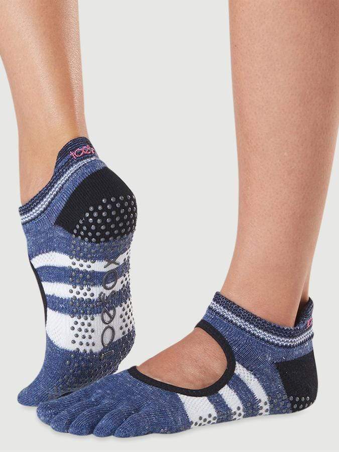 ToeSox Full Toe Bellarina Women's Yoga Socks Striped