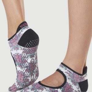 ToeSox Full Toe Bellarina Women's Yoga Socks Flower Pattern