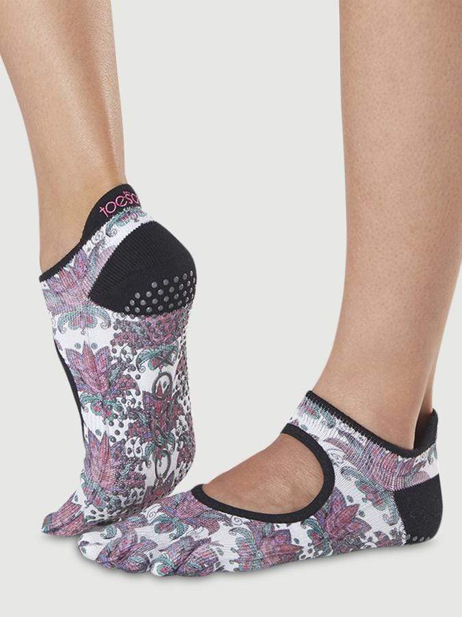 ToeSox Full Toe Bellarina Women's Yoga Socks Flower Pattern