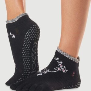 ToeSox Low Rise Full Toe Women's Yoga Socks flower- Evermore