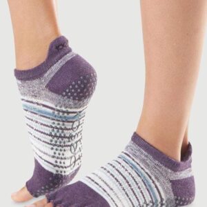 ToeSox Low Rise Half Toe Women's Yoga Socks Stripey- Brisk