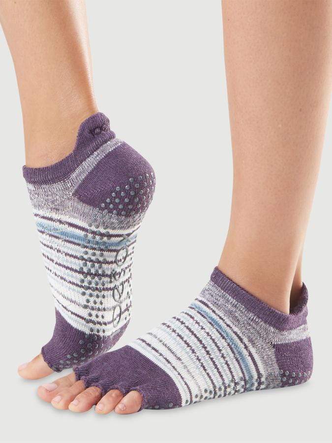 ToeSox Low Rise Half Toe Women's Yoga Socks Stripey- Brisk